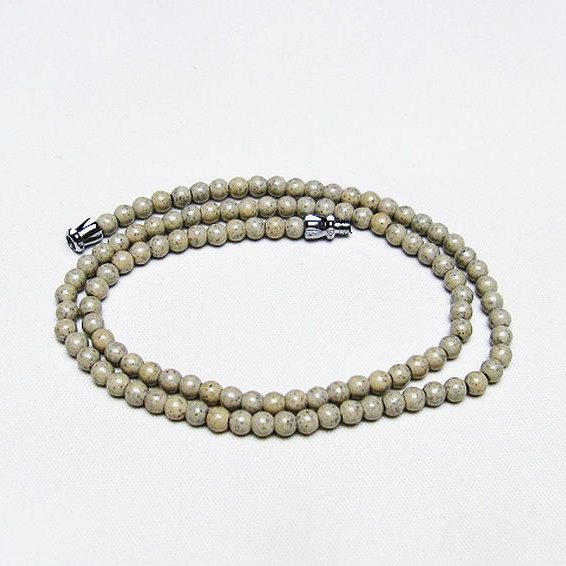 台湾産 北投石 天然ラジウム効果 ネックレス 4mm [T323-3032]