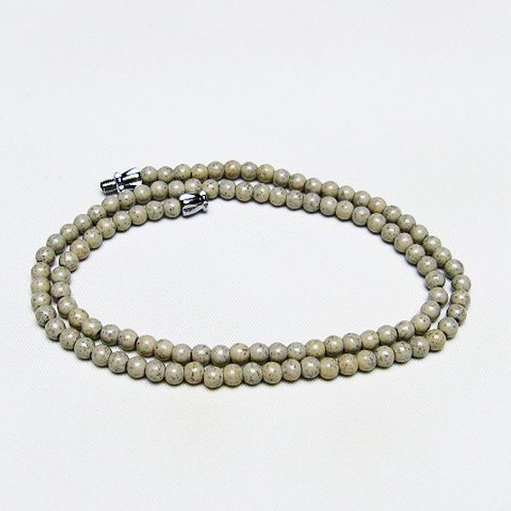 台湾産 北投石 天然ラジウム効果 ネックレス 4mm [T323-3052]