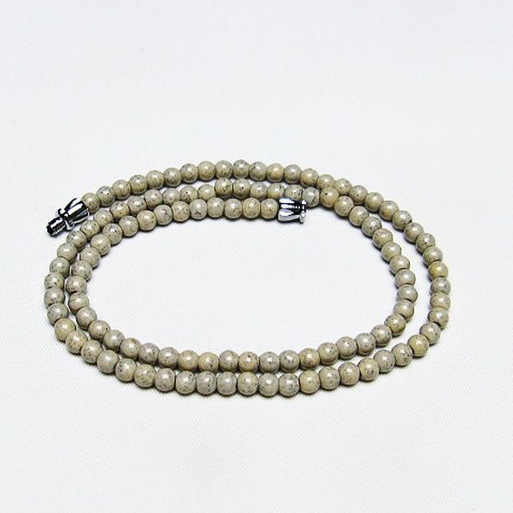 台湾産 北投石 天然ラジウム効果 ネックレス 4mm [T323-3076]