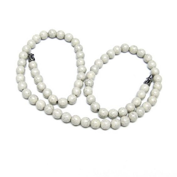 台湾産 北投石 天然ラジウム効果 ネックレス 6mm [t323-3090]