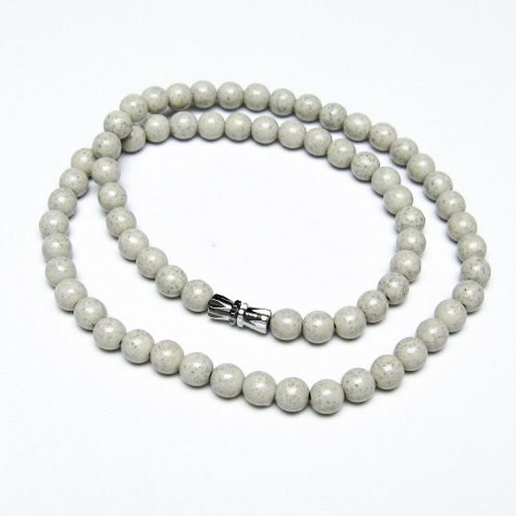 台湾産 北投石 天然ラジウム効果 ネックレス 6mm [t323-3096]