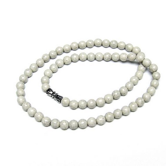 台湾産 北投石 天然ラジウム効果 ネックレス 6mm [t323-3104]