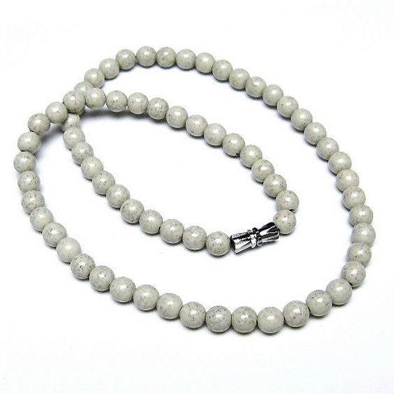 台湾産 北投石 天然ラジウム効果 ネックレス 6mm [t323-3106]