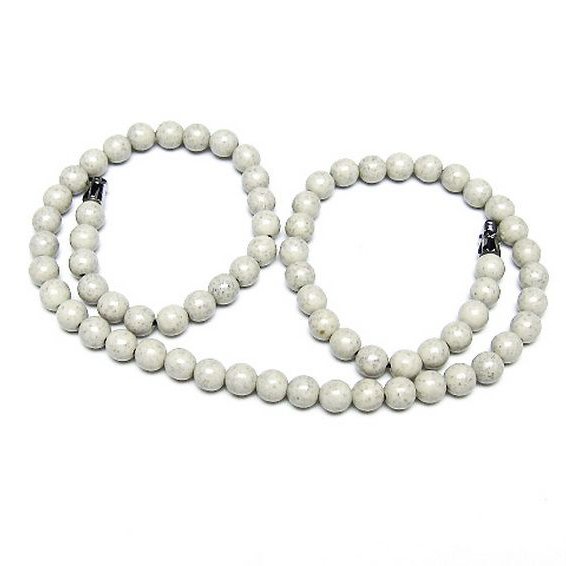 台湾産 北投石 天然ラジウム効果 ネックレス 6mm [t323-3111]