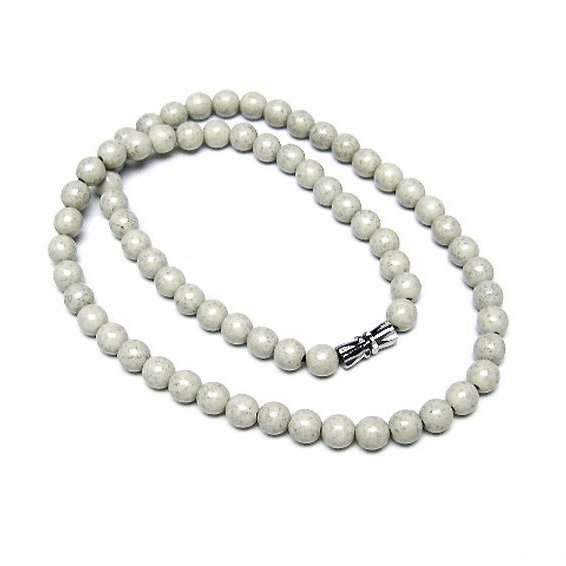 台湾産 北投石 天然ラジウム効果 ネックレス 6mm [t323-3128]