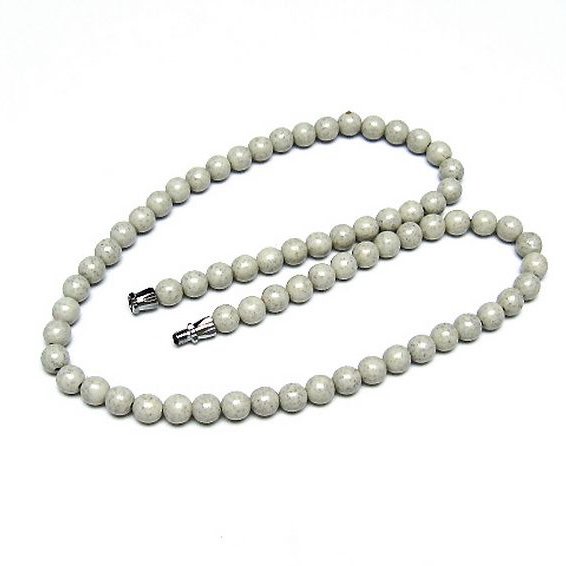 台湾産 北投石 天然ラジウム効果 ネックレス 6mm [t323-3131]