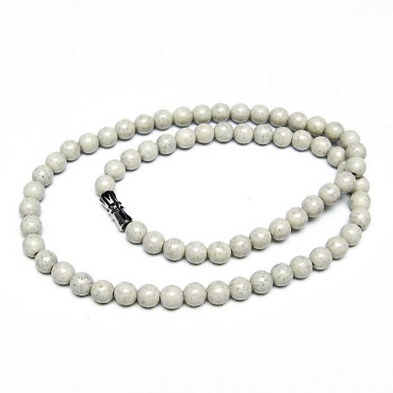 台湾産 北投石 天然ラジウム効果 ネックレス 6mm [t323-3136]