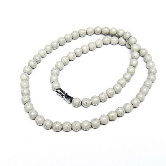 台湾産 北投石 天然ラジウム効果 ネックレス 6mm [t323-3164]