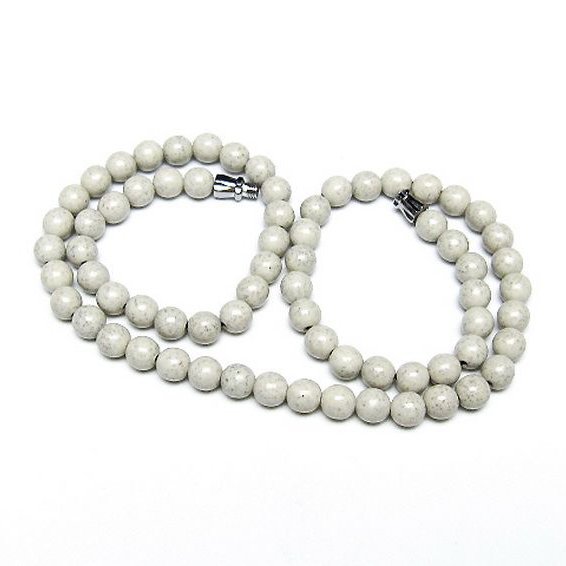 台湾産 北投石 天然ラジウム効果 ネックレス 6mm [t323-3181]