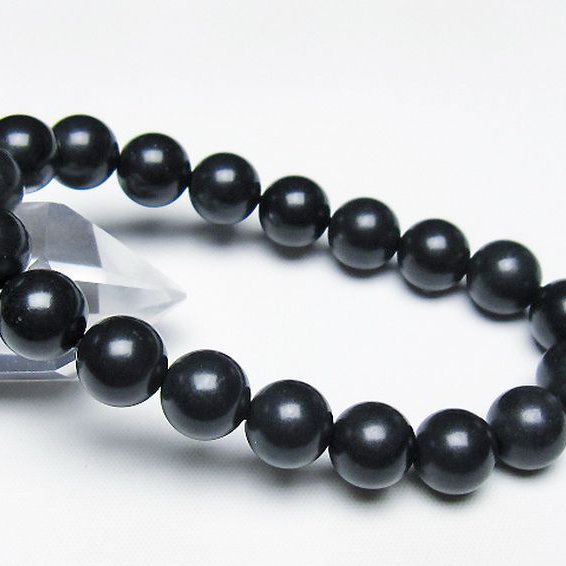 北海道上ノ国町産 ブラックシリカ ブレスレット 10mm [T325-5050]