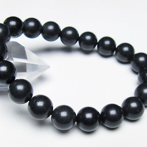 北海道上ノ国町産 ブラックシリカ ブレスレット 10mm [T325-5060]