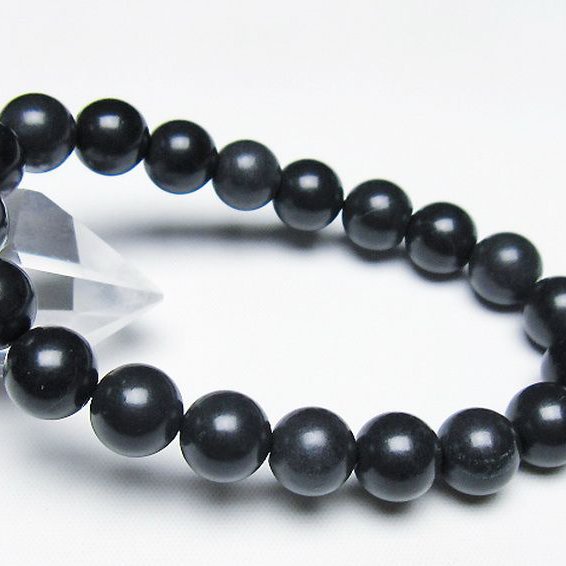 北海道上ノ国町産 ブラックシリカ ブレスレット 10mm [T325-5069]