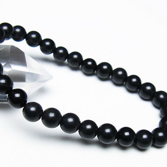 北海道上ノ国町産 ブラックシリカ ブレスレット 7mm [T325-5150]