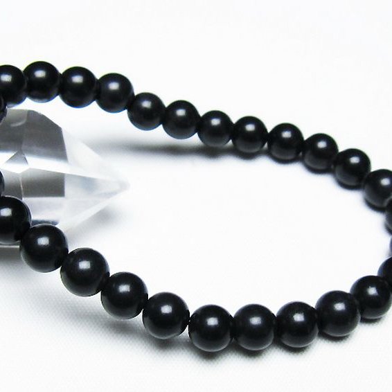北海道上ノ国町産 ブラックシリカ ブレスレット 7mm [T325-5156]