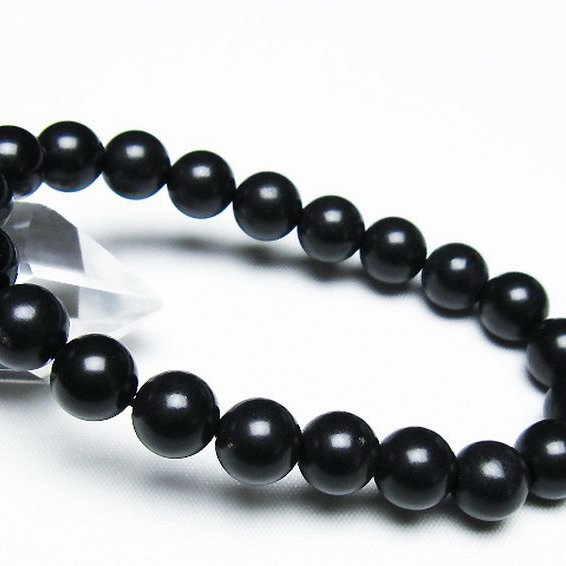 北海道上ノ国町産 ブラックシリカ ブレスレット 10mm [T325-5200]