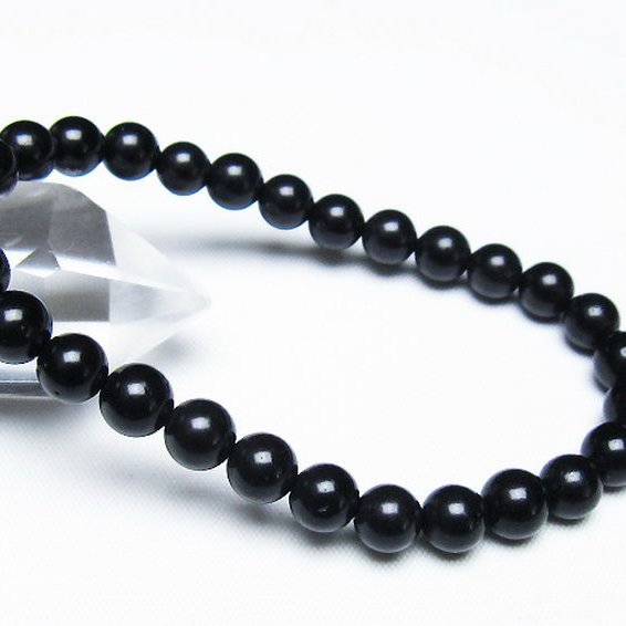 北海道上ノ国町産 ブラックシリカ ブレスレット 7mm [t325-5302]