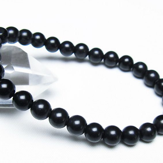 北海道上ノ国町産 ブラックシリカ ブレスレット 7mm [t325-5306]