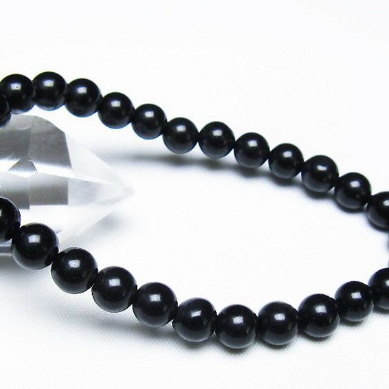 北海道上ノ国町産 ブラックシリカ ブレスレット 7mm [t325-5309]
