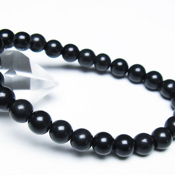 北海道上ノ国町産 ブラックシリカ ブレスレット 8mm [t325-5349]