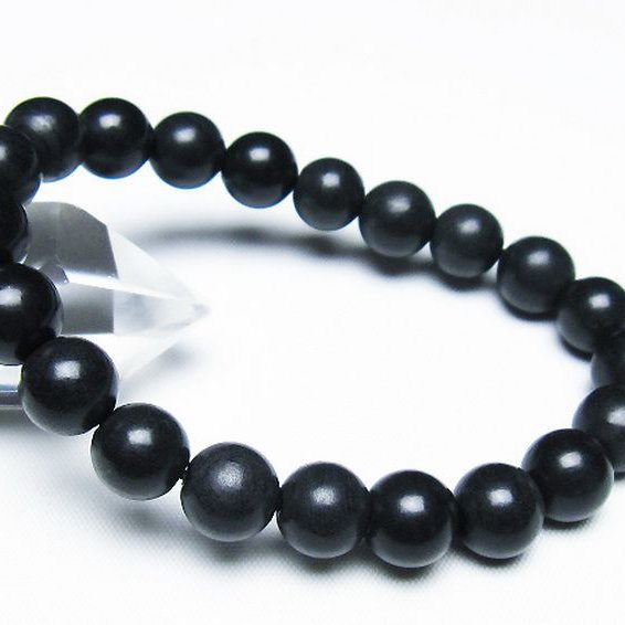 北海道上ノ国町産 ブラックシリカ ブレスレット 10mm [t325-5374]
