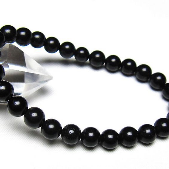 北海道上ノ国町産 ブラックシリカ ブレスレット 7mm [t325-5473]