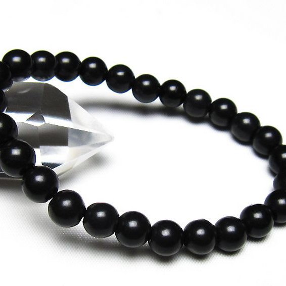 北海道上ノ国町産 ブラックシリカ ブレスレット 8mm [t325-5508]