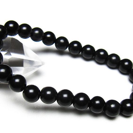 北海道上ノ国町産 ブラックシリカ ブレスレット 8mm [t325-5516]