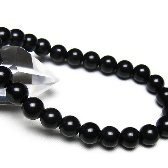 北海道上ノ国町産 ブラックシリカ ブレスレット 8mm [t325-5520]