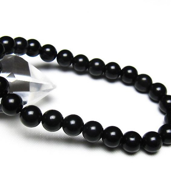 北海道上ノ国町産 ブラックシリカ ブレスレット 8mm [t325-5522]