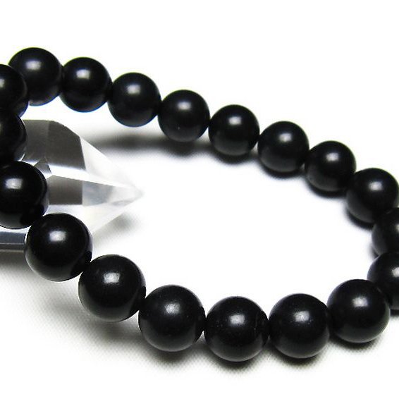 北海道上ノ国町産 ブラックシリカ ブレスレット 10mm [t325-5546]
