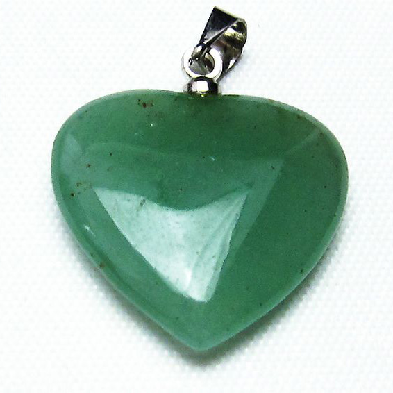 インド翡翠 ハート ペンダント [T328-1430]