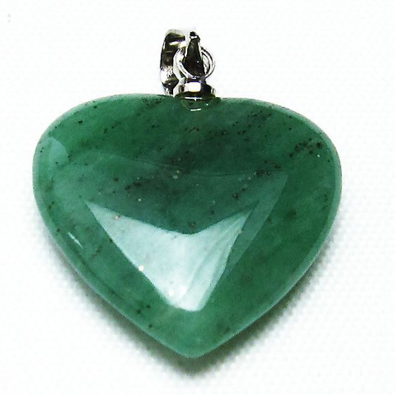インド翡翠 ハート ペンダント [T328-1432]