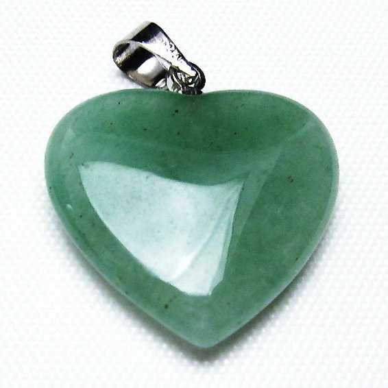 インド翡翠 ハート ペンダント [t328-1466]