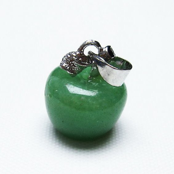 インド翡翠 リンゴ ペンダント [T330-1766]