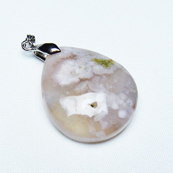 桜メノウ チェリーブロッサムアゲート ペンダント [T335-3175]