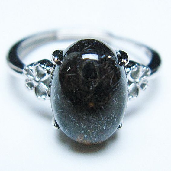 ブラックルチルクォーツ 指輪 (14号)[T343-1215]