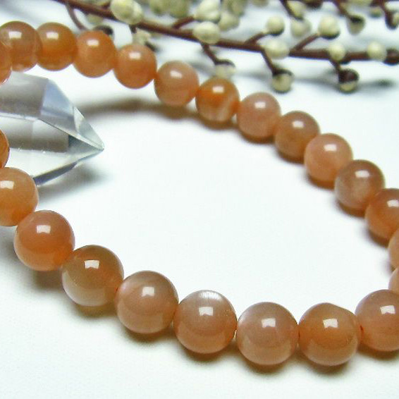 オレンジムーンストーン ブレスレット 8mm [T347-4472]