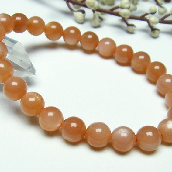 オレンジムーンストーン ブレスレット 8mm [T347-4482]