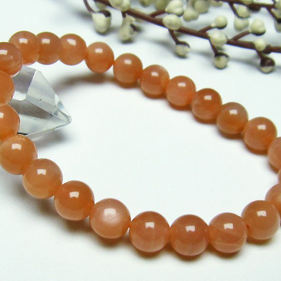 オレンジムーンストーン ブレスレット 8mm [T347-4500]