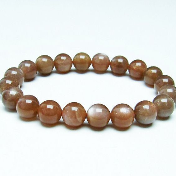 オレンジムーンストーン ブレスレット 10mm [T347-4719]