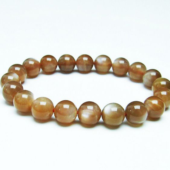 オレンジムーンストーン ブレスレット 10mm [T347-4750]