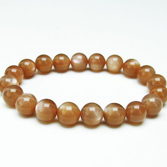オレンジムーンストーン ブレスレット 10mm [T347-4797]