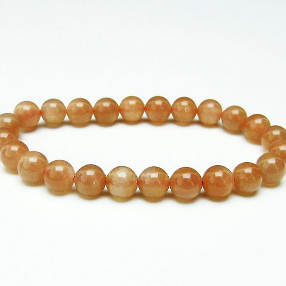 オレンジムーンストーン ブレスレット 8mm [T347-4807]