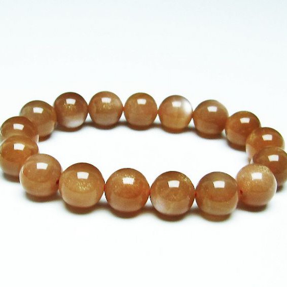 オレンジムーンストーン ブレスレット 12mm [T347-4954]
