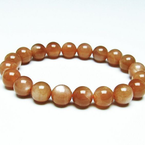 オレンジムーンストーン ブレスレット 10mm [T347-4963]