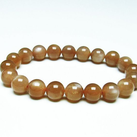 オレンジムーンストーン ブレスレット 10mm [T347-4971]