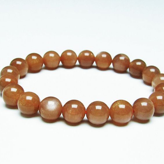 オレンジムーンストーン ブレスレット 10mm [T347-5009]