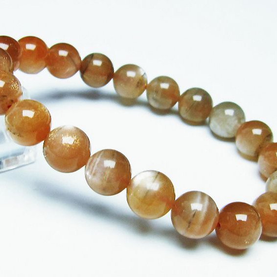 オレンジムーンストーン ブレスレット 10mm [T347-5153]