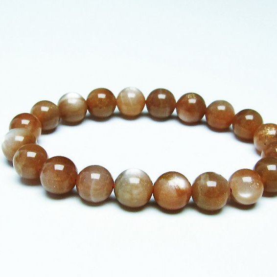 オレンジムーンストーン ブレスレット 10mm [T347-5155]