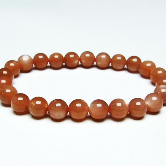 オレンジムーンストーン ブレスレット 8mm [T347-5254]